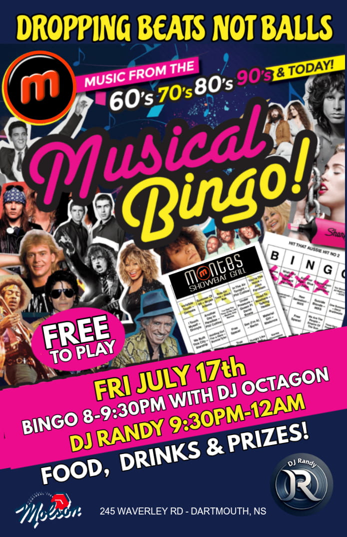 Musical Bingo and an 80's & 90's DJ Dance Party !